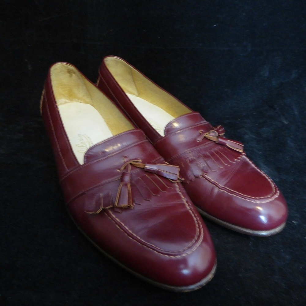 Lily Mens Brown Leather Loafer Tassel Shoes Sz 11